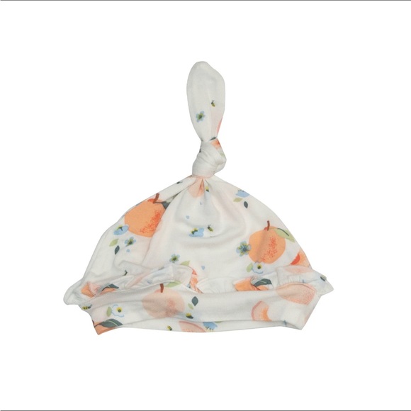 Angel Dear Other - Angel Dear Viscose Bamboo Ruffled Knotted Hat NWT 0-3M Peaches